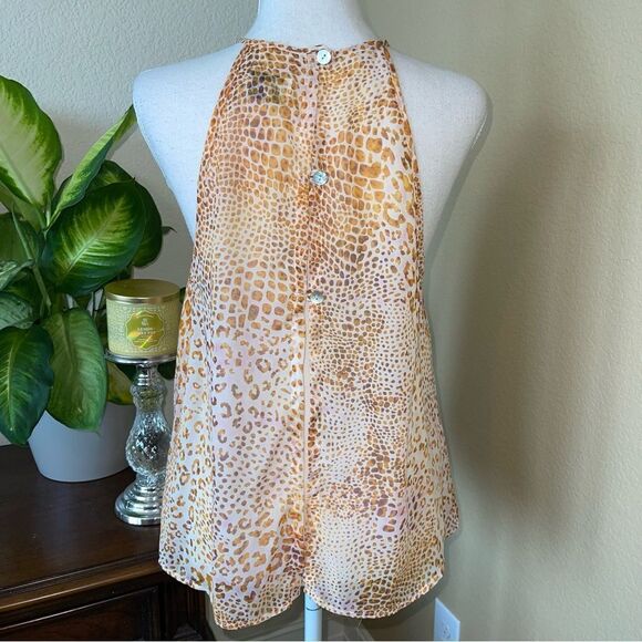 Show Me Your Mumu SMYM Selena Split Back Halter Animal Print Top Blouse Small - Picture 3 of 3